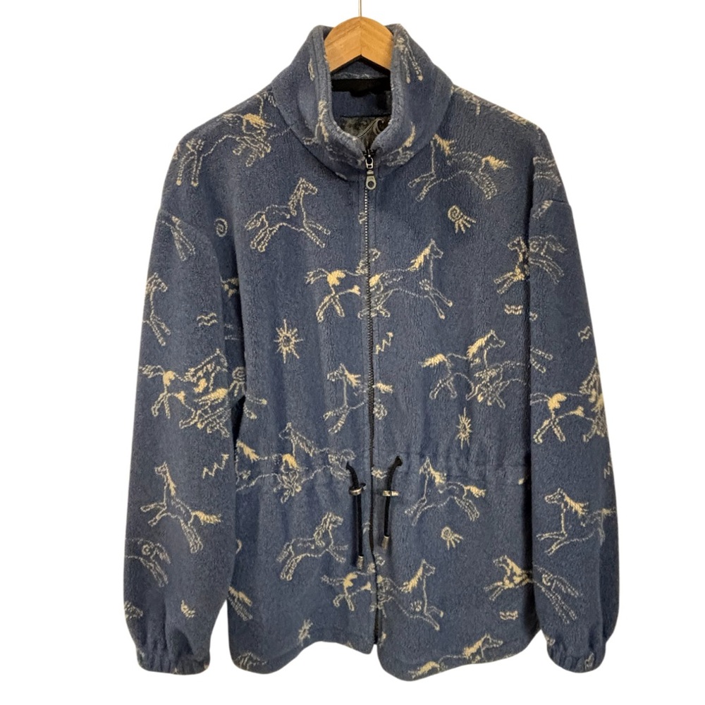 Vintage Tsunami Horse Fleece Sweater Jacket